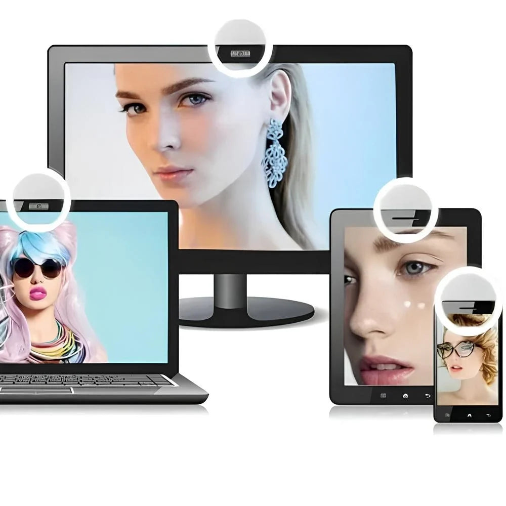 Kompaktes Selfie-Ringlicht mit Clip und einstellbarer Helligkeit