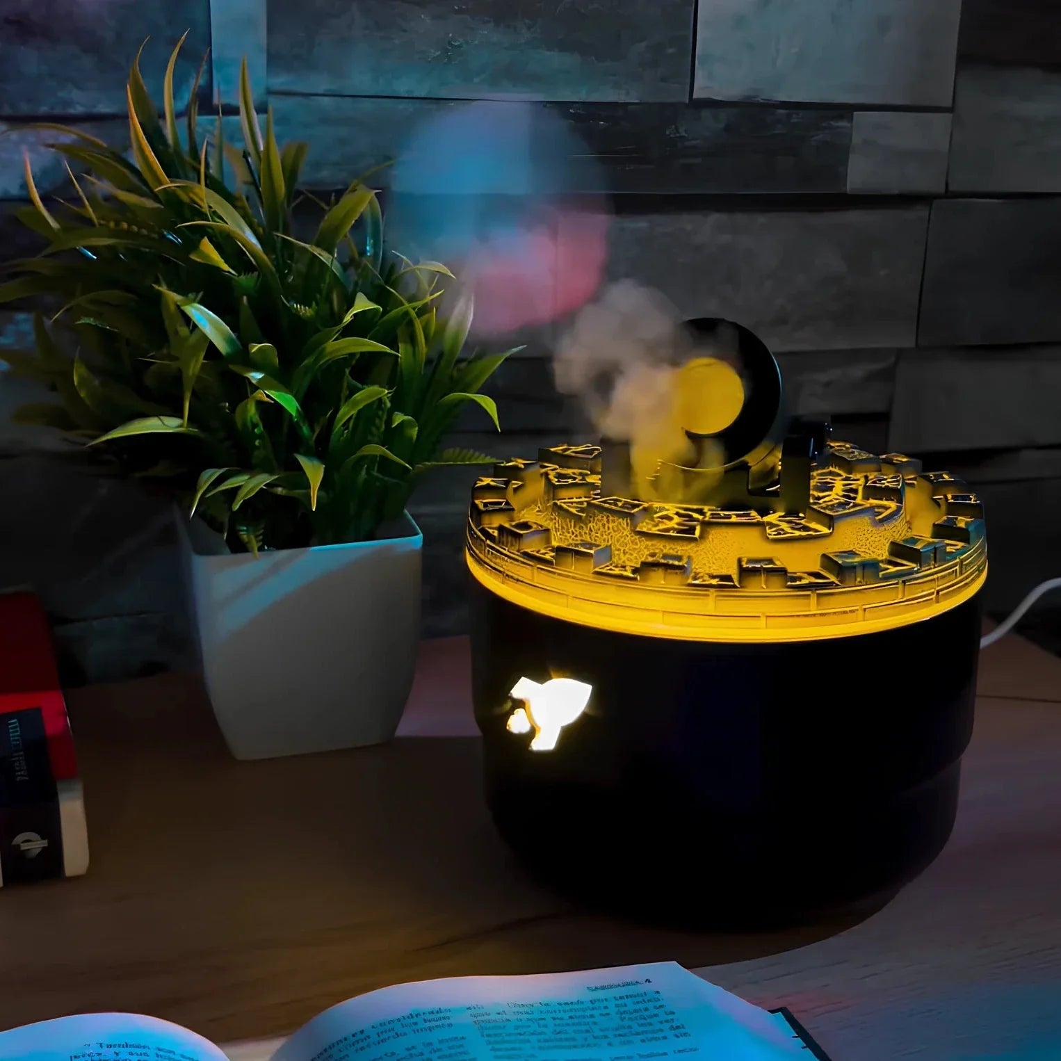 Kanonen-Luftbefeuchter mit LED-Beleuchtung und Nebeleffekt