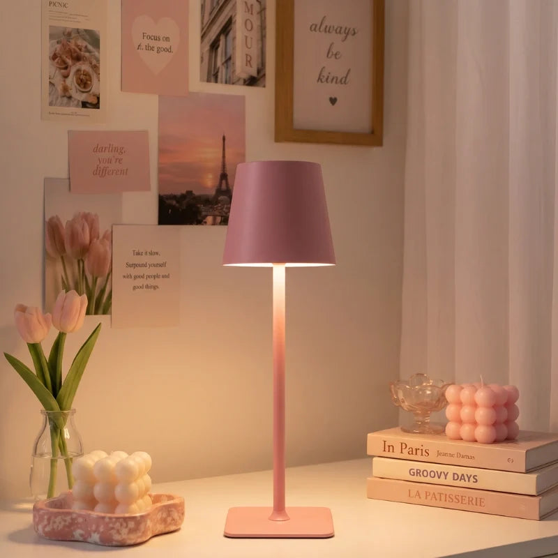 Große dimmbare Tischlampe mit Akku und Touch-Steuerung