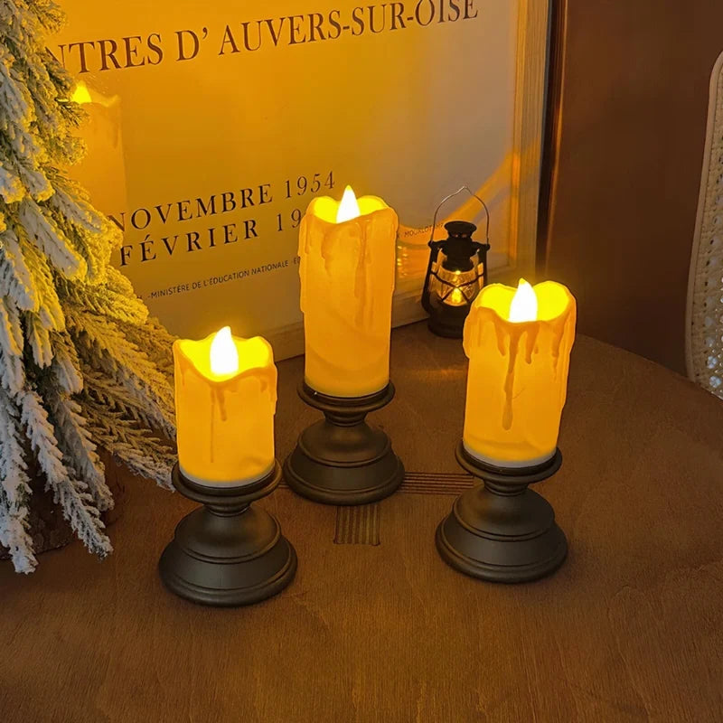 Flammenlose LED-Blockkerzen und Kürbis-Kerzen Set
