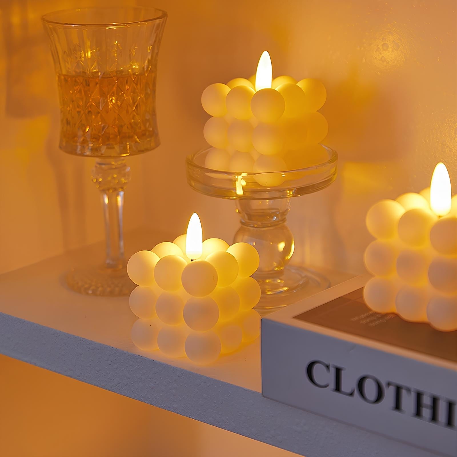 Flammenlose LED-Blockkerzen und Kürbis-Kerzen Set