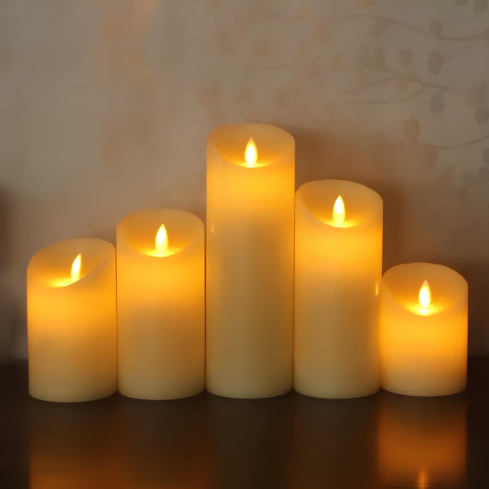 Flammenlose LED-Blockkerzen und Kürbis-Kerzen Set