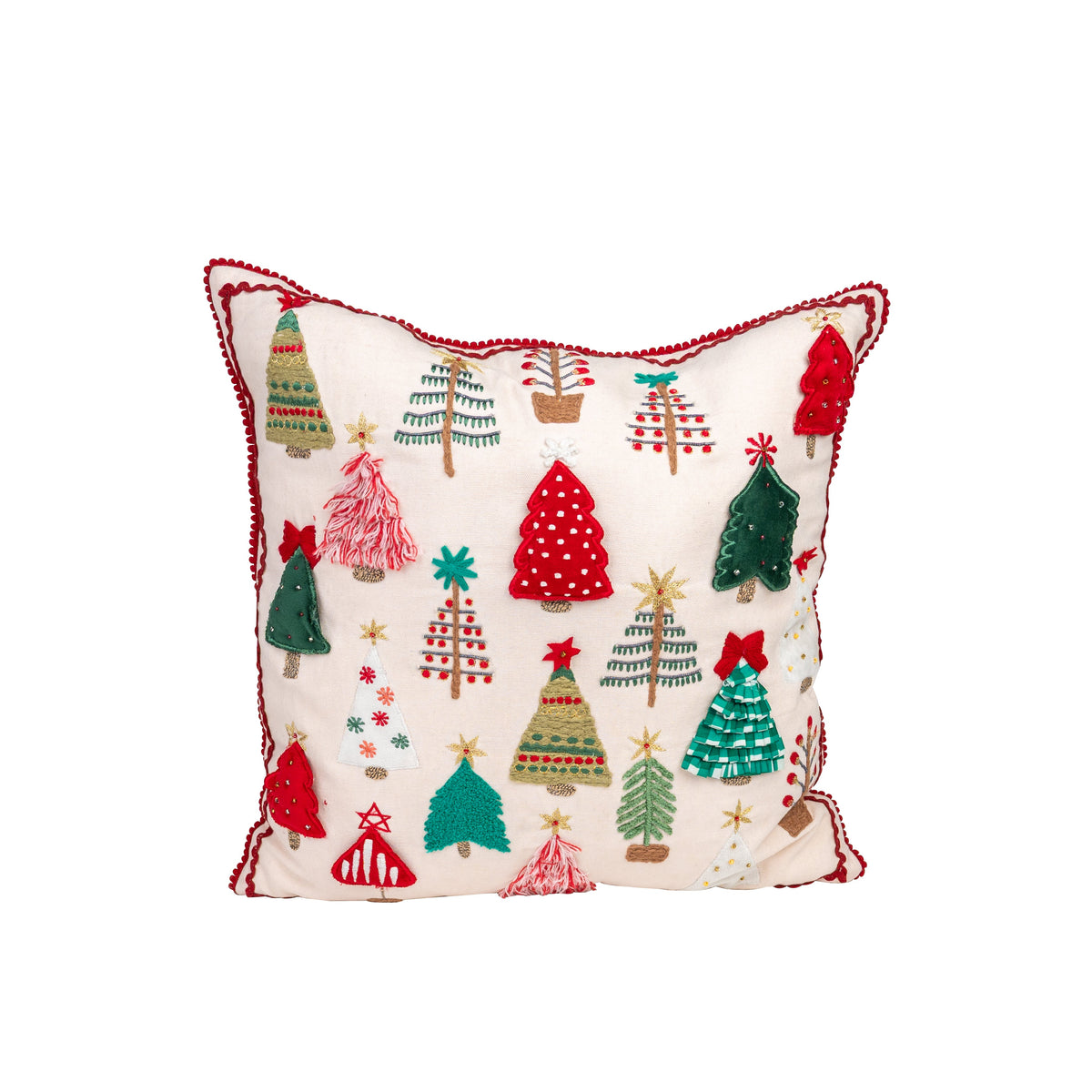 Weihnachts-Dekokissen "Tannenbaum" (beige)