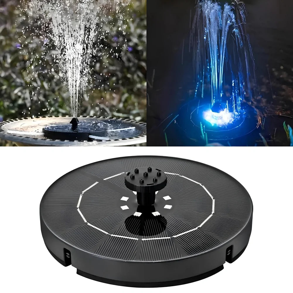 Solarbetriebener Gartenbrunnen mit 7 Sprühmuster und Wasserschutz
