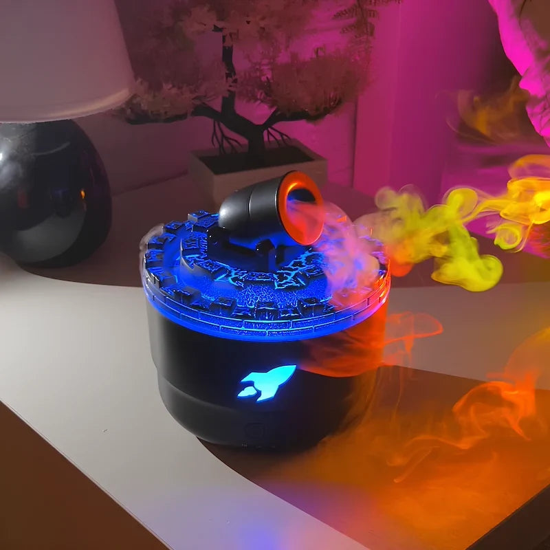 Kanonen-Luftbefeuchter mit LED-Beleuchtung und Nebeleffekt