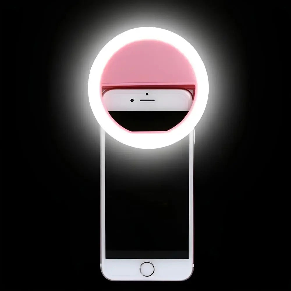 Kompaktes Selfie-Ringlicht mit Clip und einstellbarer Helligkeit