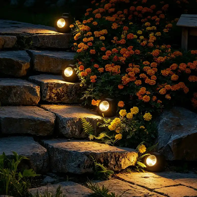 Solar-Gartenstrahler im Naturstein-Design, warmweiß oder naturweiß