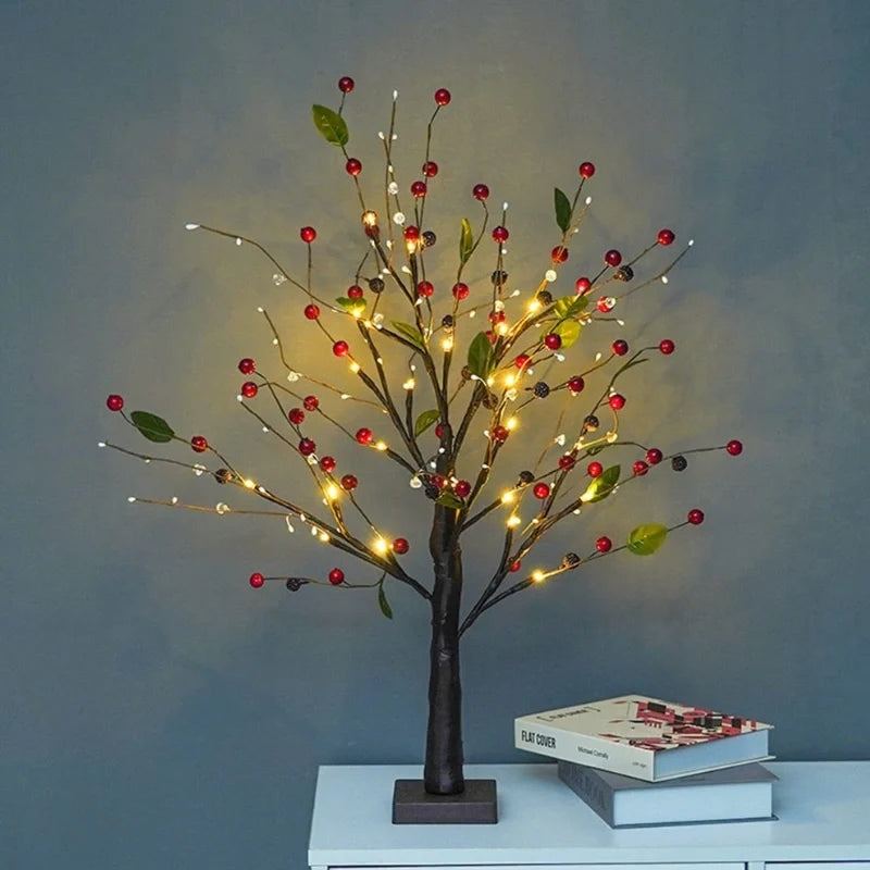 LED-Dekobaum mit warmweißem Licht und flexiblen Zweigen