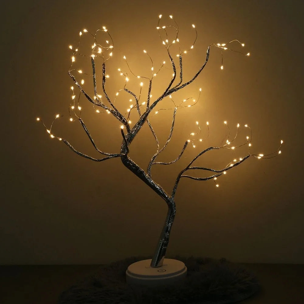 Feenbaum mit warmweißem Licht, verstellbare Zweige, Tropfen- oder Perlen-Variante