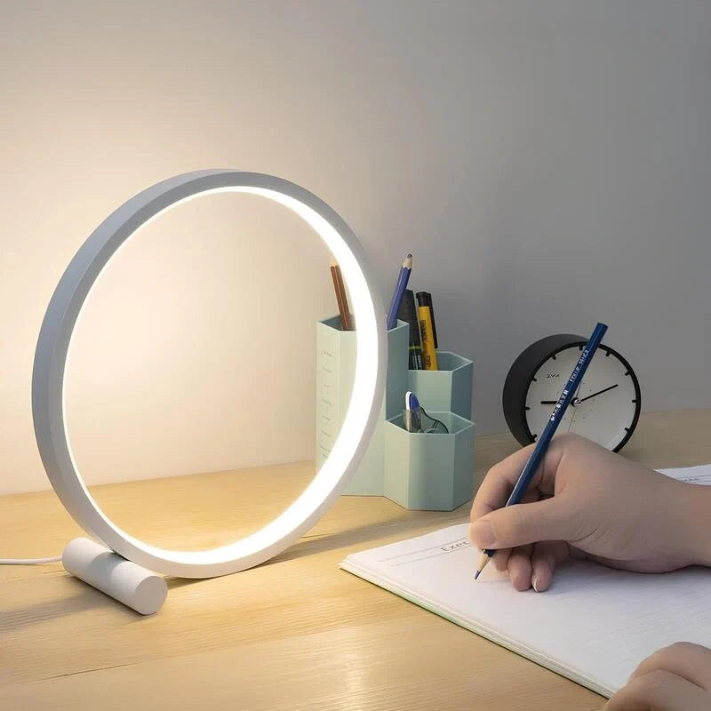 Halo LED Nachttischlampe mit Dimmfunktion und Ring-Design