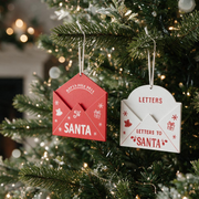 Weihnachtsbriefe Baumschmuck Weiß/Rot 2-tlg. - Sparset