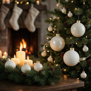 Weihnachtskugeln Wollweiß - Sparset, 21 Christbaumkugeln