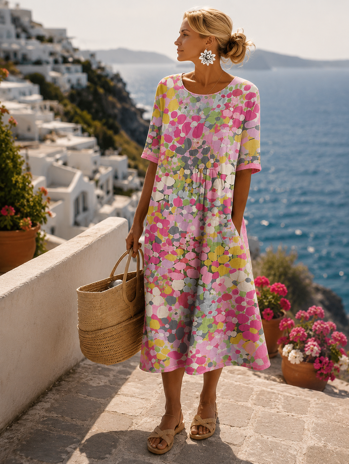 Elena | Light and fluid floral midi dress