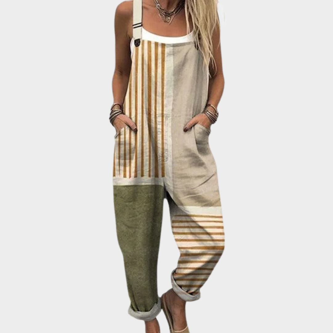 Moreau Lyon | NATURAL STRIPED OVERALLS FOR WOMEN