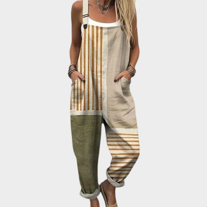 Moreau Lyon | NATURAL STRIPED OVERALLS FOR WOMEN