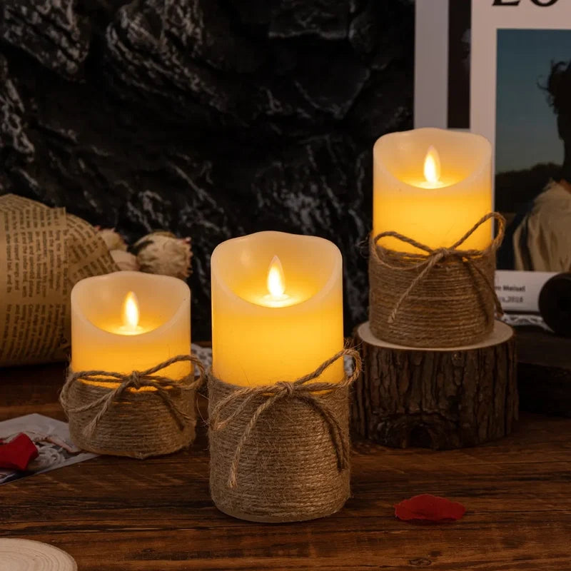 Flammenlose LED-Blockkerzen und Kürbis-Kerzen Set