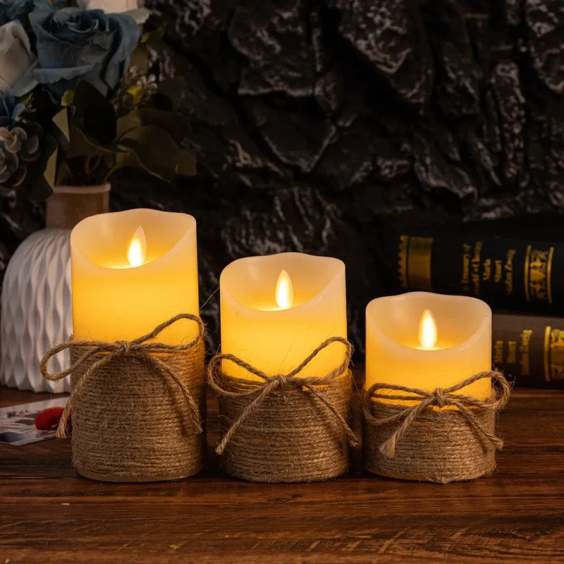 Flammenlose LED-Blockkerzen und Kürbis-Kerzen Set