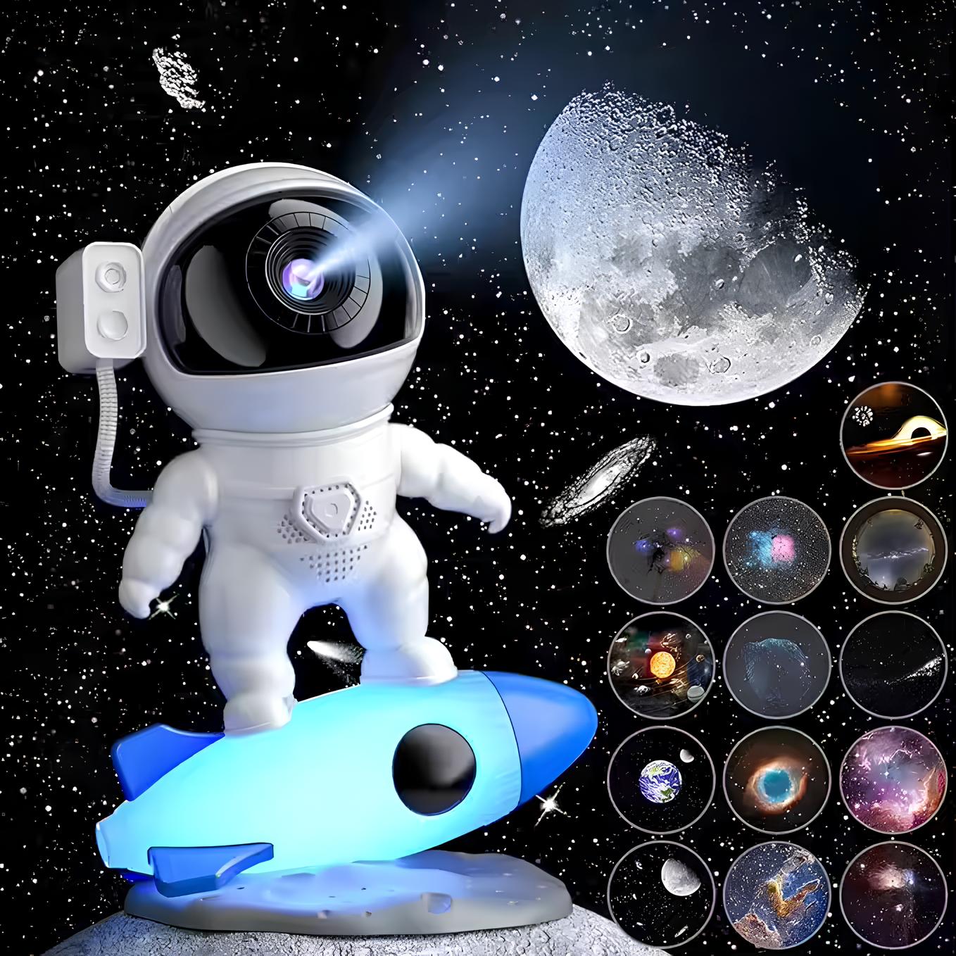 Astronaut Projektionslicht mit Raketenbasis für Galaxie- oder Audio-Projektion