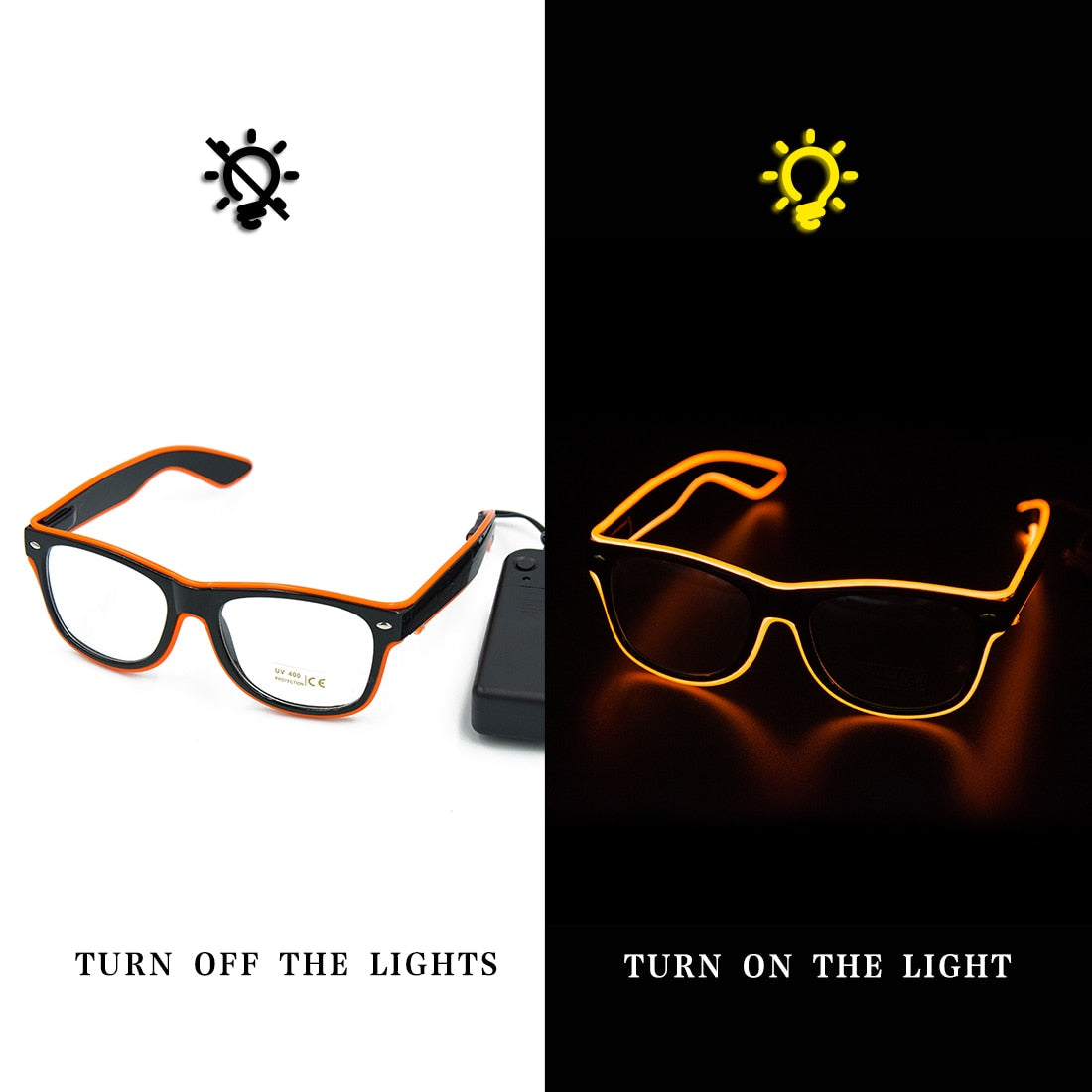 Leuchtende Neonbrille mit Farbwechsel und Lichtmodi
