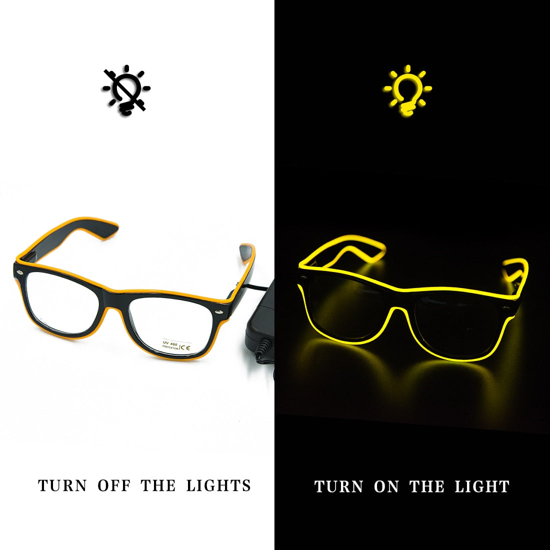 Leuchtende Neonbrille mit Farbwechsel und Lichtmodi