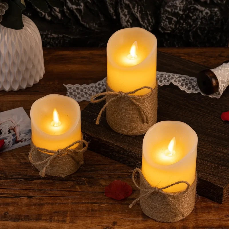 Flammenlose LED-Blockkerzen und Kürbis-Kerzen Set