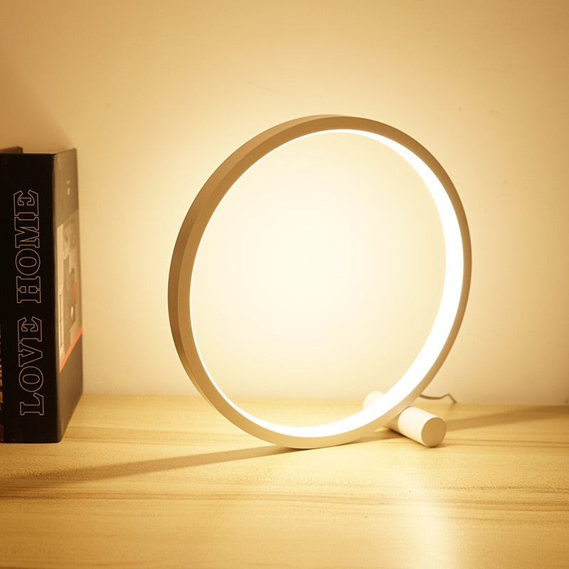 Halo LED Nachttischlampe mit Dimmfunktion und Ring-Design