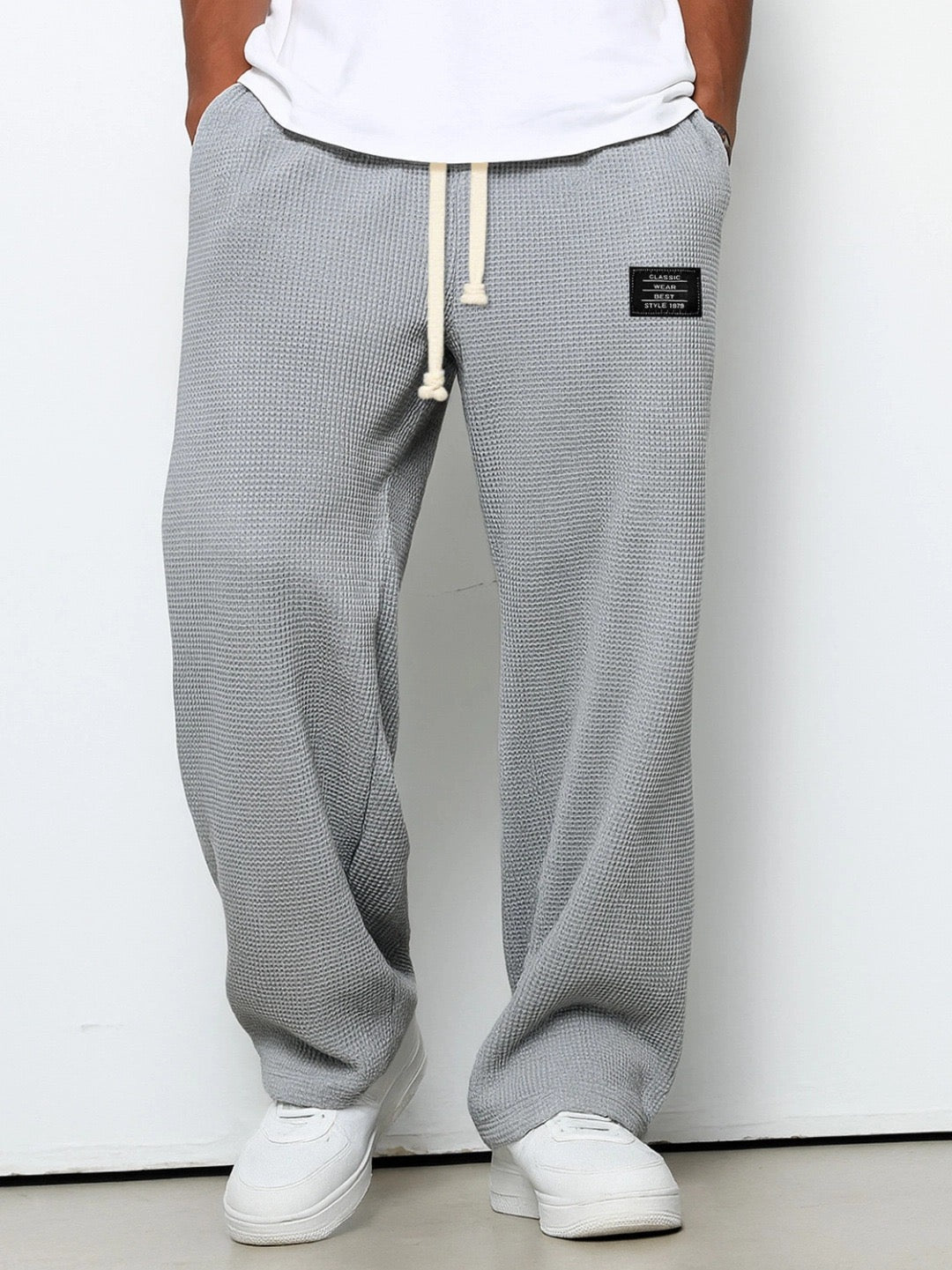 Lorenzo | Wide Trousers with Honeycomb Weave