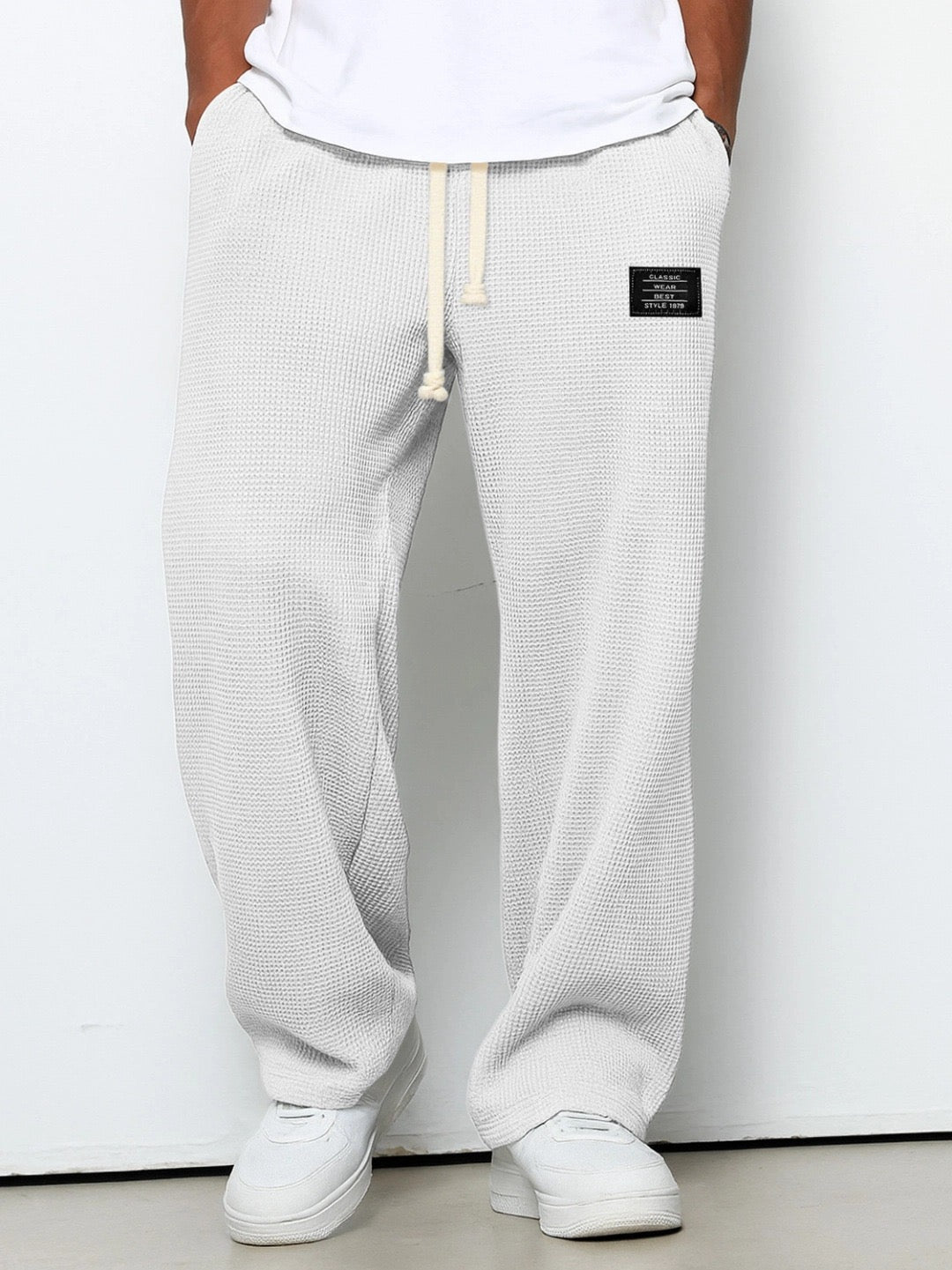 Lorenzo | Wide Trousers with Honeycomb Weave