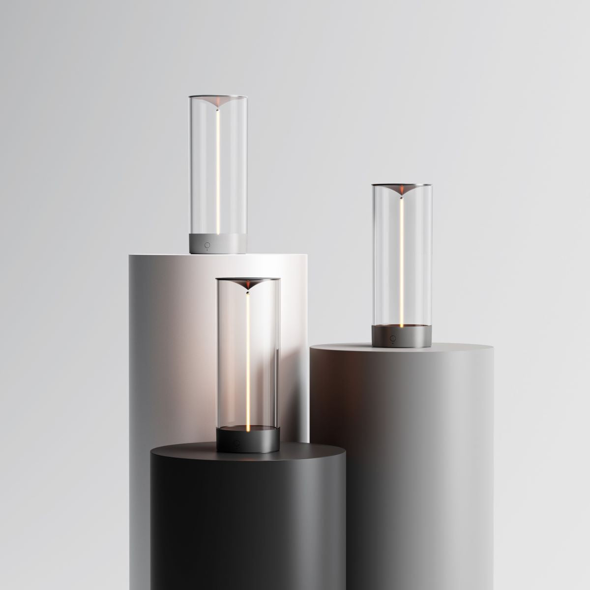 LightRay™ Zylindrische Akku-Tischleuchte mit magnetischer Beleuchtungsschnur