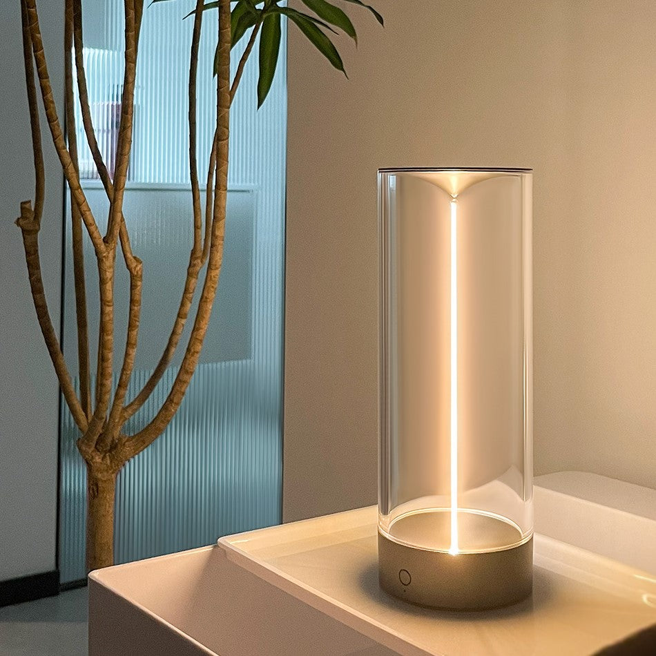 LightRay™ Zylindrische Akku-Tischleuchte mit magnetischer Beleuchtungsschnur