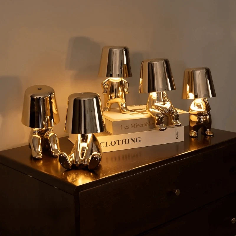 RayDudes™ Tischlampe mit dimmbarem Akku, Gold oder Silber