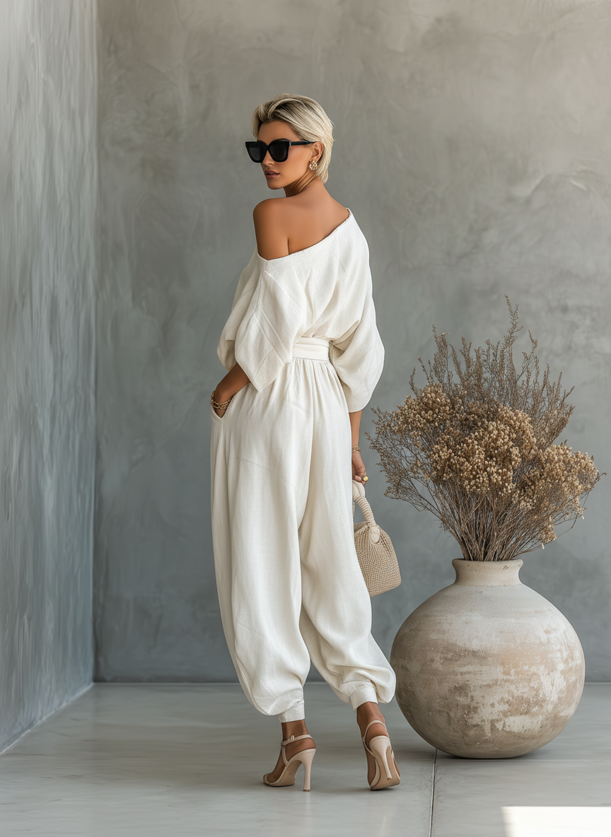 Off-White Linen Women&