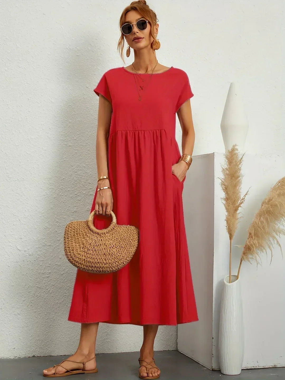 Gabrielle™ — Flowy midi dress with timeless elegance