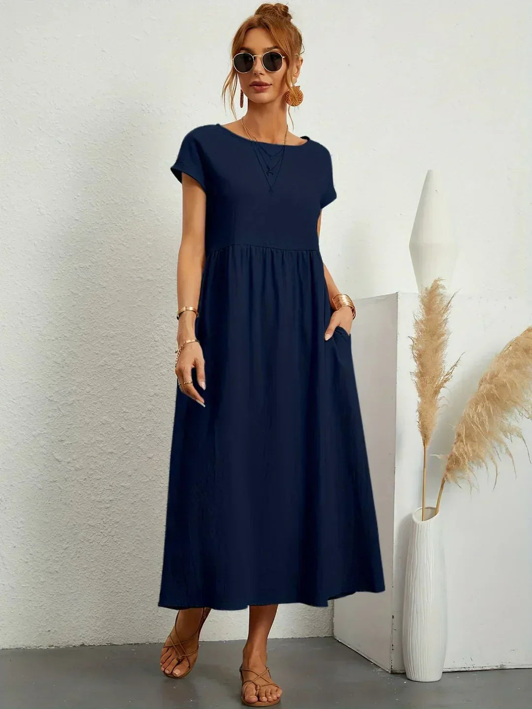 Gabrielle™ — Flowy midi dress with timeless elegance