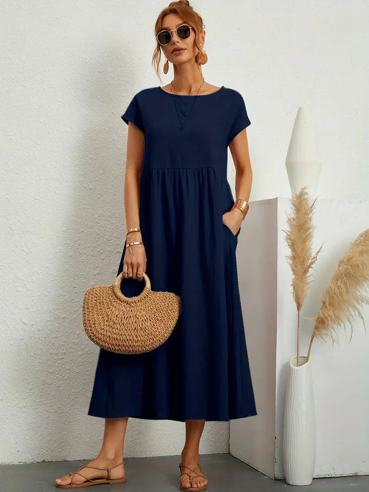 Gabrielle™ — Flowy midi dress with timeless elegance