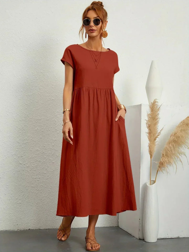 Gabrielle™ — Flowy midi dress with timeless elegance