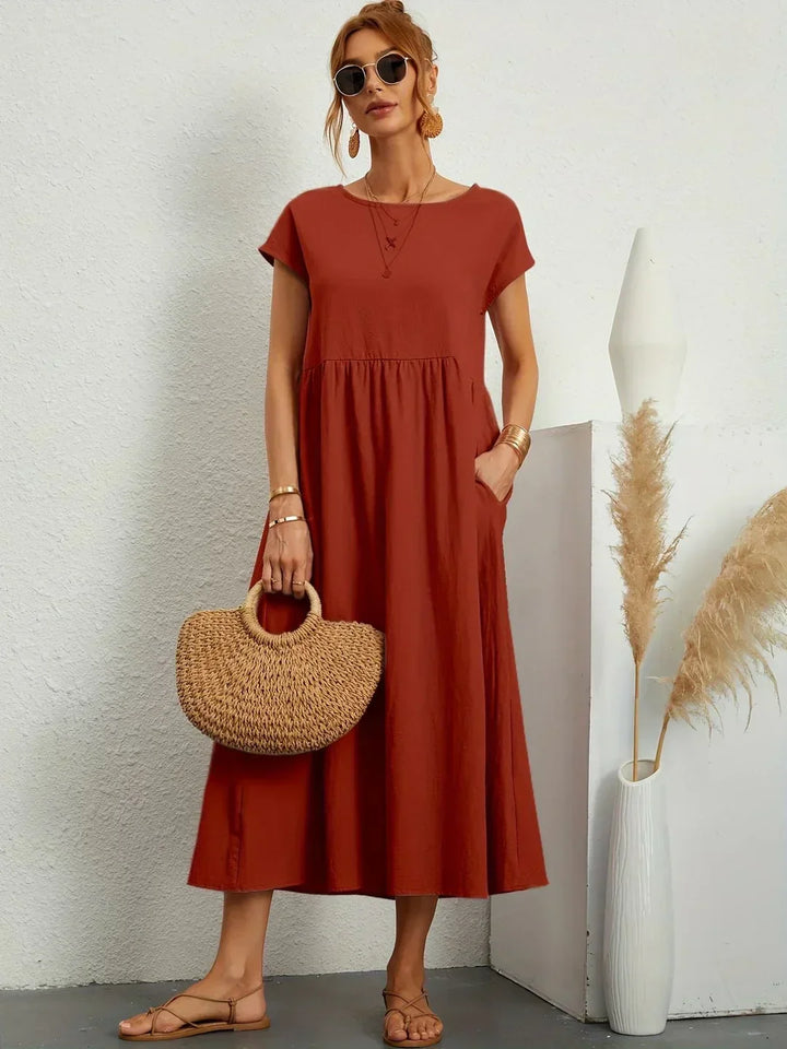 Gabrielle™ — Flowy midi dress with timeless elegance