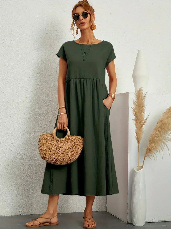 Gabrielle™ — Flowy midi dress with timeless elegance