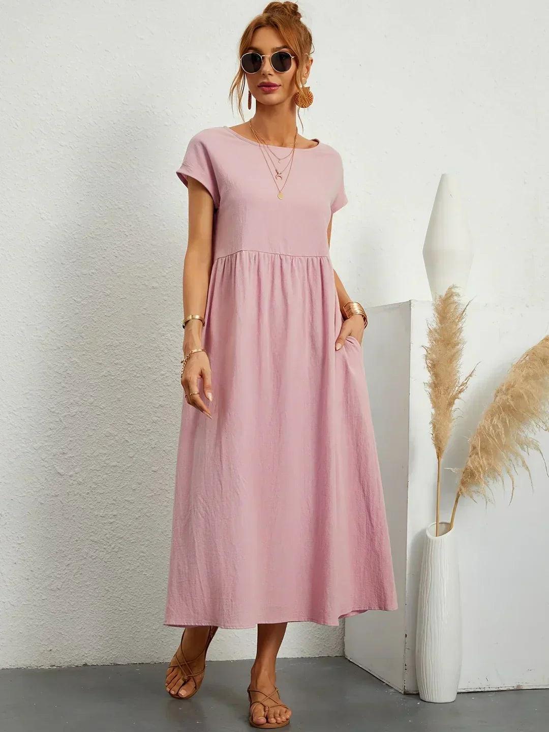 Gabrielle™ — Flowy midi dress with timeless elegance