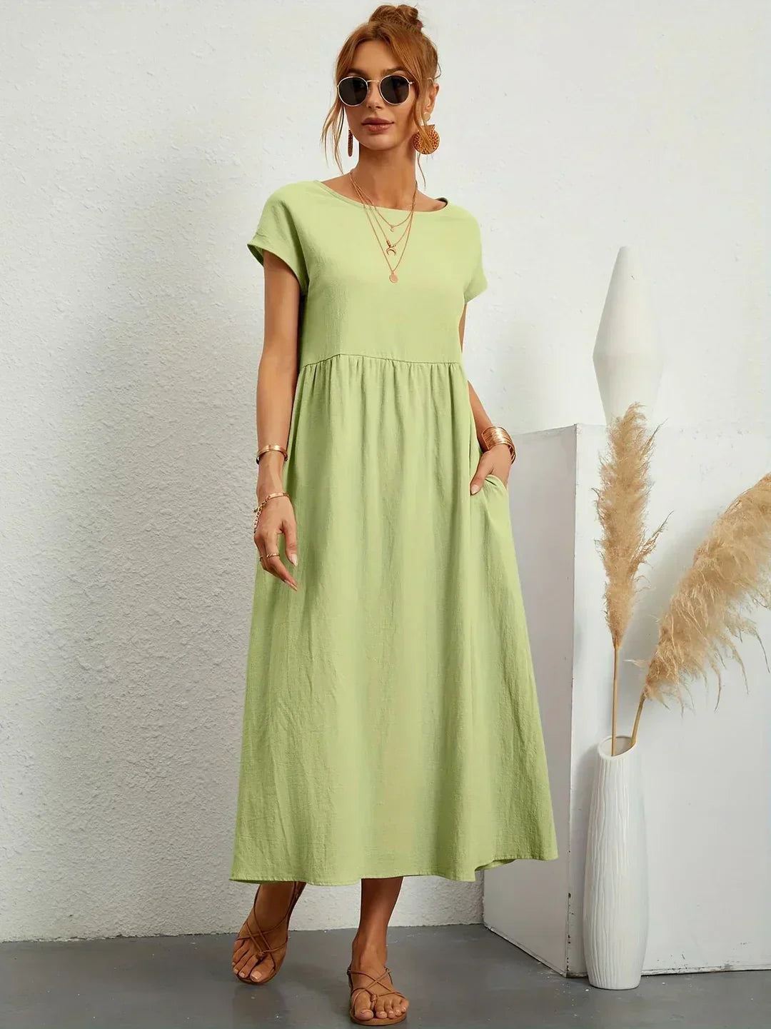 Gabrielle™ — Flowy midi dress with timeless elegance