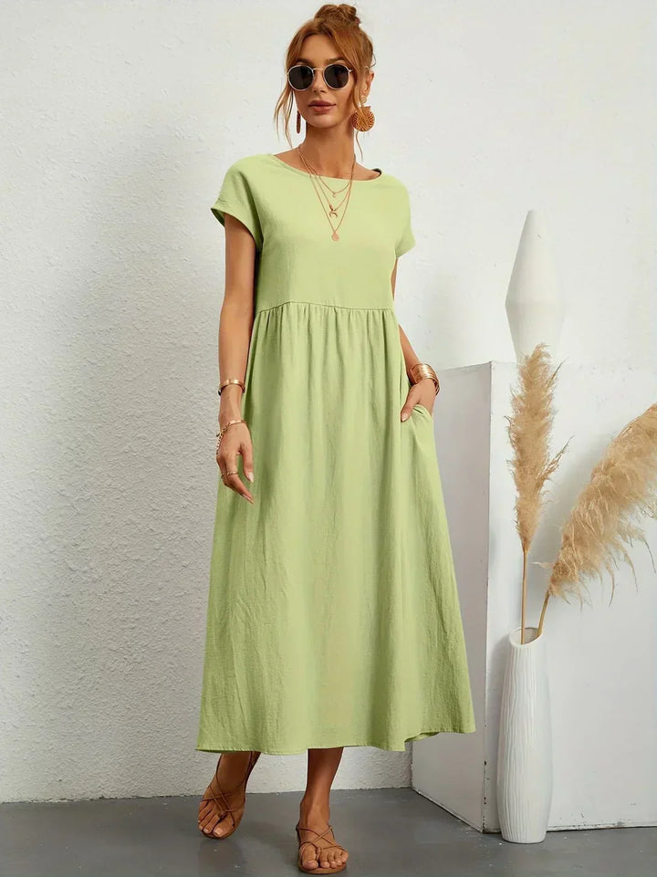 Gabrielle™ — Flowy midi dress with timeless elegance
