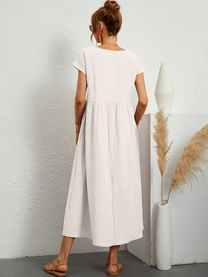 Gabrielle™ — Flowy midi dress with timeless elegance