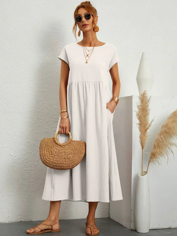 Gabrielle™ — Flowy midi dress with timeless elegance