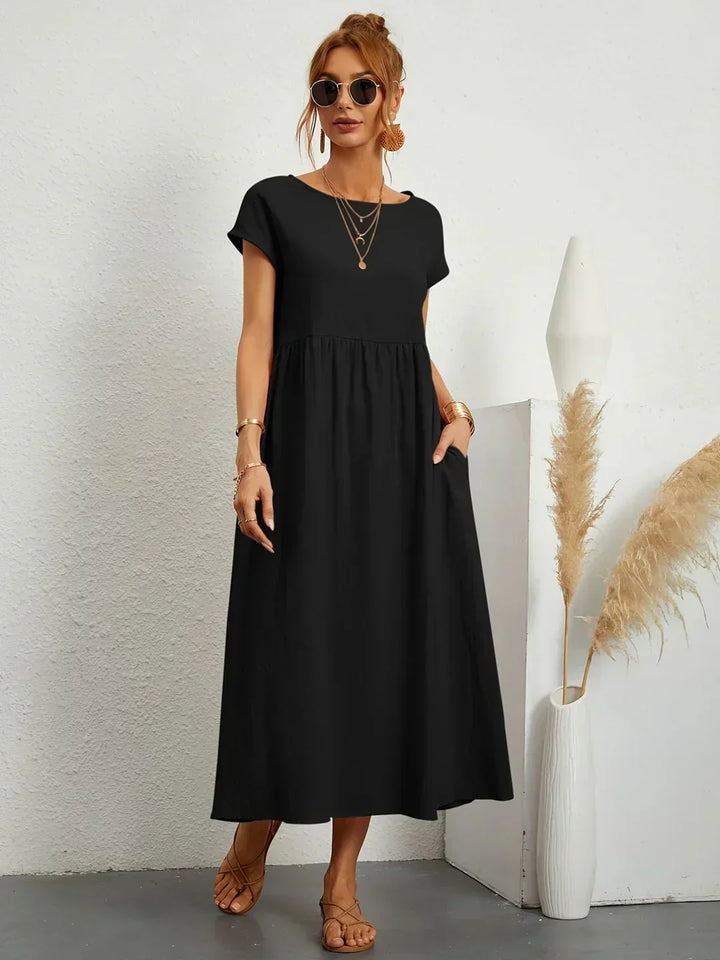 Gabrielle™ — Flowy midi dress with timeless elegance