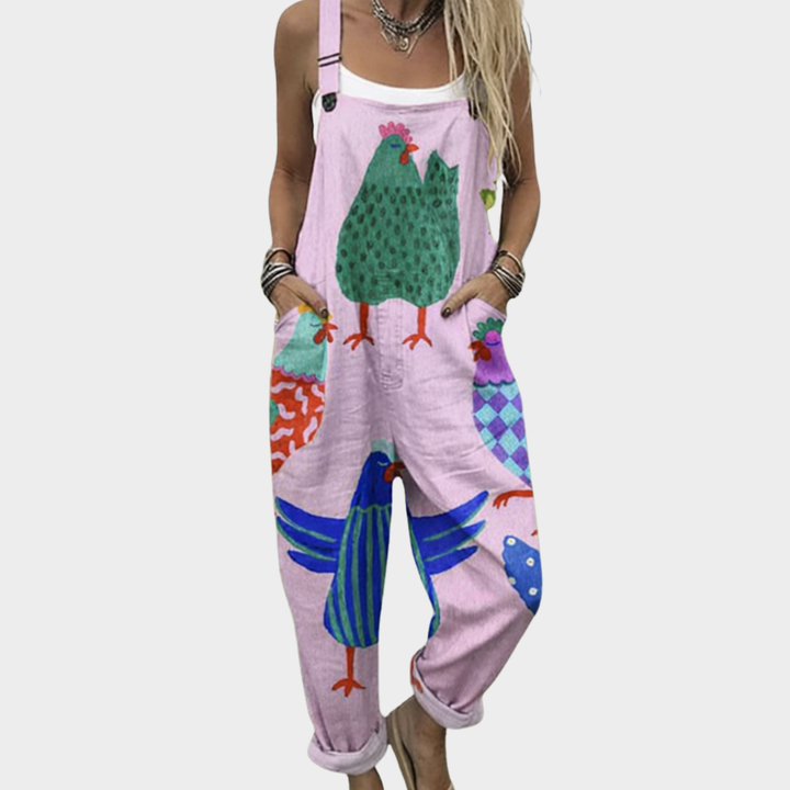 Moreau Lyon | BIRD PATTERNED OVERALLS FOR WOMEN