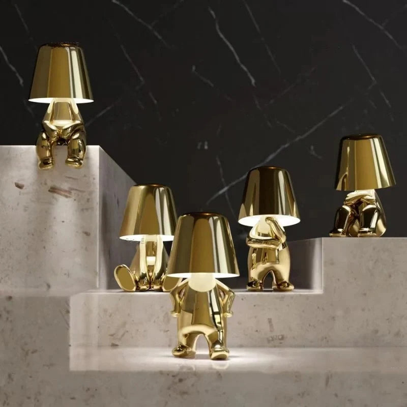 RayDudes™ Tischlampe mit dimmbarem Akku, Gold oder Silber