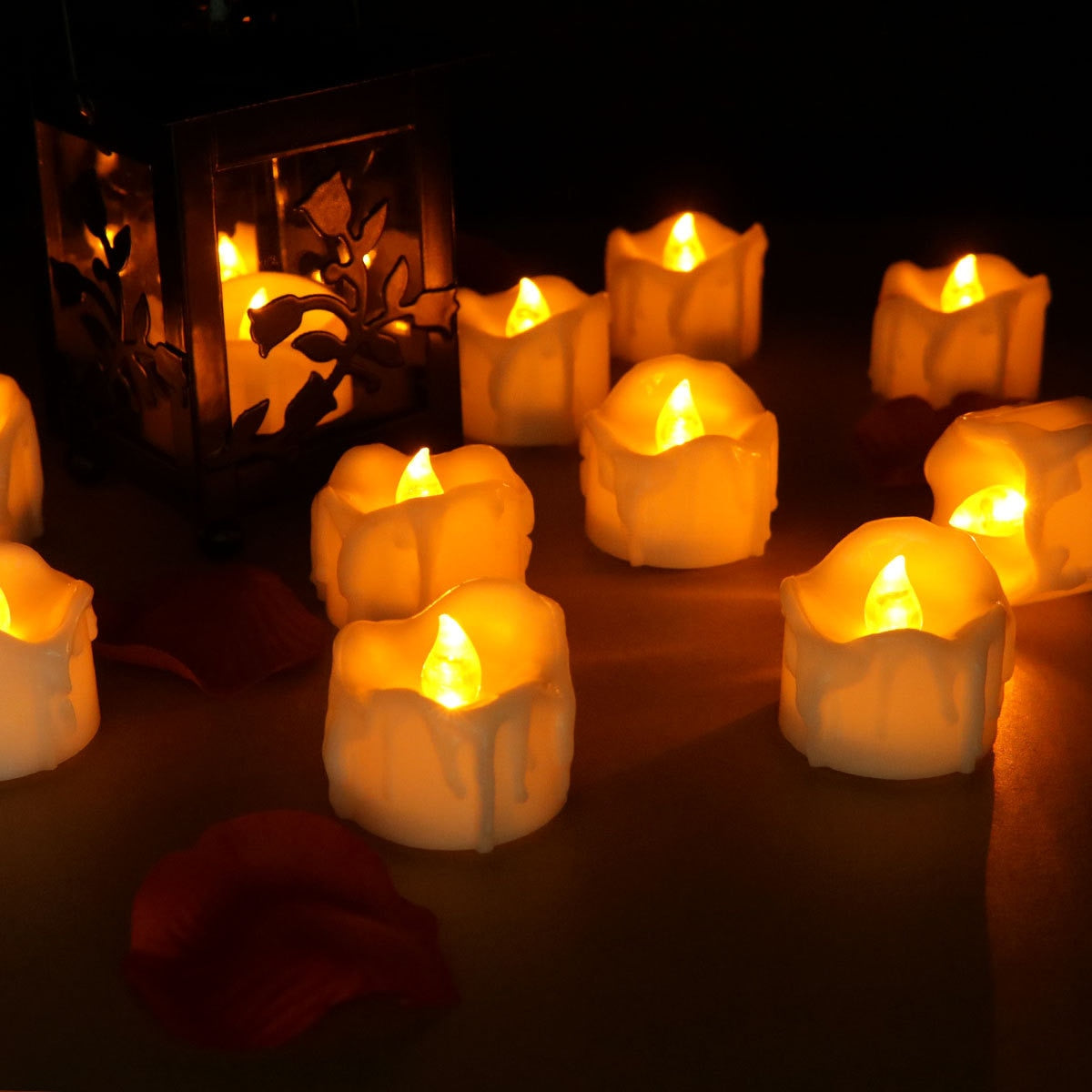 Flammenlose LED-Kerzen im 12er-Set, warmweiß