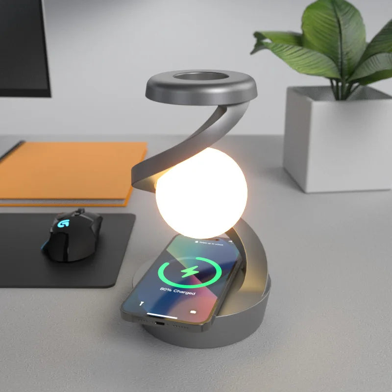 SwirlSphere™ Tischlampe mit Gestensteuerung und kabellosem Ladegerät