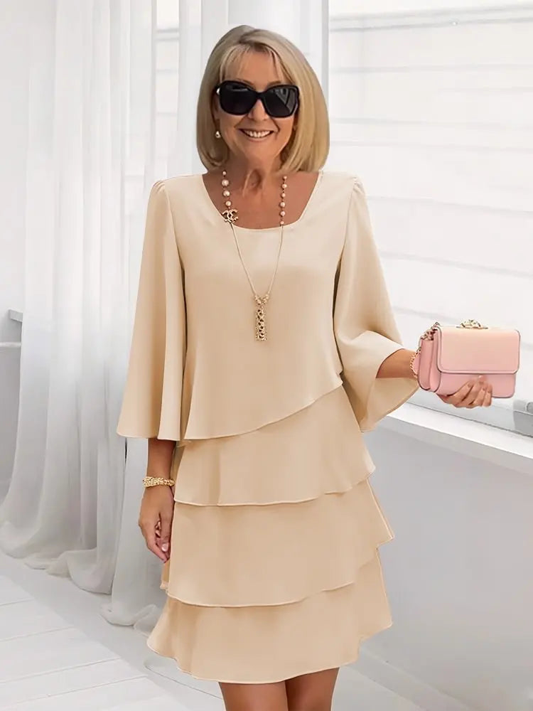 Catherine | Elegant Dress with Rouches