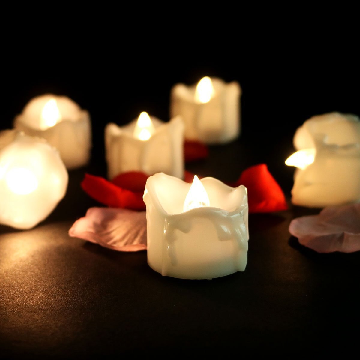Flammenlose LED-Kerzen im 12er-Set, warmweiß